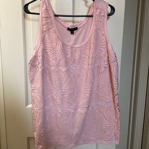 Lane Bryant Pink crochet tank